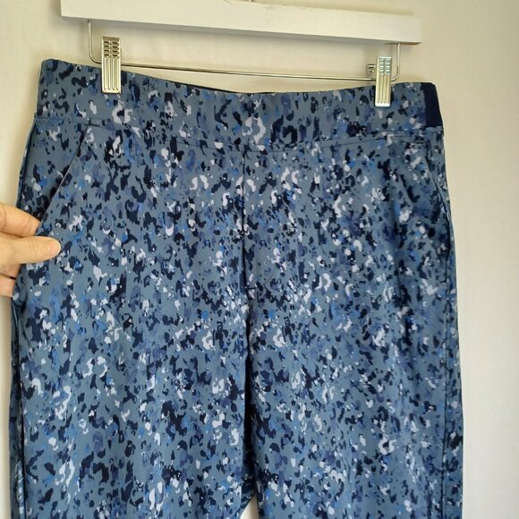 Athleta Pants Brooklyn Ankle Pull On Captivate Chrome Blue Stretch Womens 10 - Picture 5 of 11